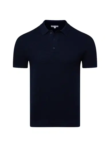 Onia Men's Textured Knit Polo Shirt - Deep Navy - Size XXL | Thumbnail 1 Onia Men's Textured Knit Polo Shirt - Deep Navy - Size XXL | Thumbnail 1