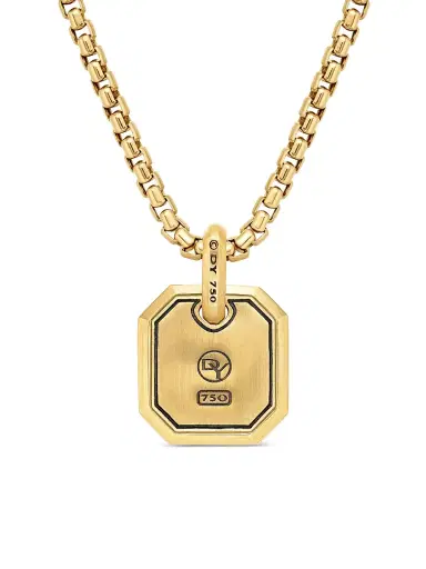 David Yurman Men's Octagonal Amulet in 18K Yellow Gold - Red Tigers Eye | Thumbnail 5 David Yurman Men's Octagonal Amulet in 18K Yellow Gold - Red Tigers Eye | Thumbnail 5