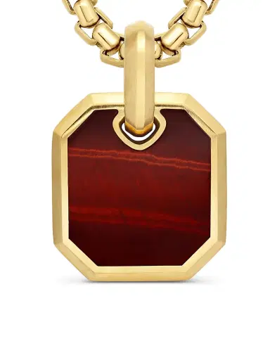 David Yurman Men's Octagonal Amulet in 18K Yellow Gold - Red Tigers Eye | Thumbnail 6 David Yurman Men's Octagonal Amulet in 18K Yellow Gold - Red Tigers Eye | Thumbnail 6