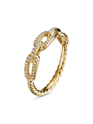 David Yurman Women's Stax Chain Link Ring in 18K Yellow Gold - Gold | Thumbnail 2 David Yurman Women's Stax Chain Link Ring in 18K Yellow Gold - Gold | Thumbnail 2