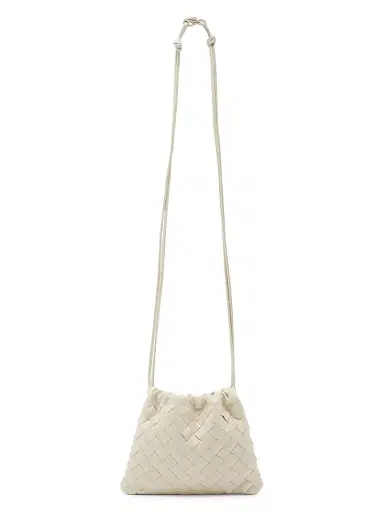 Bottega Veneta Women's Small Dustbag Intrecciato Leather Crossbody Bag - Sea Salt Gold | Thumbnail 8 Bottega Veneta Women's Small Dustbag Intrecciato Leather Crossbody Bag - Sea Salt Gold | Thumbnail 8