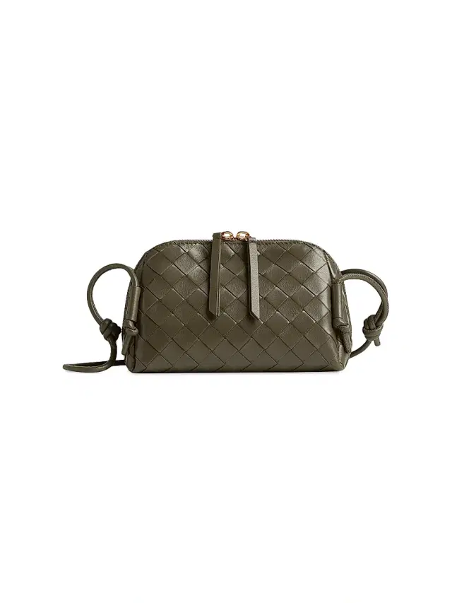 Bottega Veneta Women's Intrecciato Nappa Leather Pouch - Cypress Gold