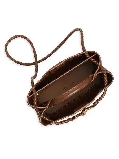 Bottega Veneta Women's Andiamo Small Intrecciato Leather Top-Handle Bag - Nocciola Brass | Thumbnail 5