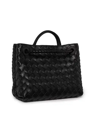 Bottega Veneta Women's Andiamo Small Intrecciato Leather Top-Handle Bag - Black Brass | Thumbnail 3