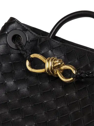 Bottega Veneta Women's Andiamo Small Intrecciato Leather Top-Handle Bag - Black Brass | Thumbnail 6