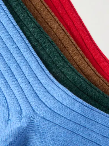 Comme Si The Cashmere Set Of Four Ribbed Cashmere-blend Socks | Thumbnail 2