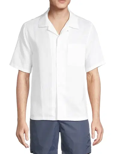 Onia Men's Linen-Blend Camp Shirt | Thumbnail 3