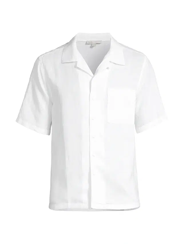 Onia Men's Linen-Blend Camp Shirt - White