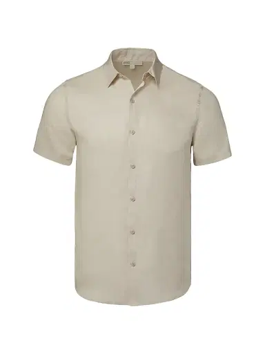 Onia Men's Jack Air Linen Short-Sleeve Shirt - Stone - Size XXL | Thumbnail 1 Onia Men's Jack Air Linen Short-Sleeve Shirt - Stone - Size XXL | Thumbnail 1