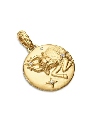 David Yurman Women's Zodiac Amulet in 18K Yellow Gold with Diamonds - Taurus | Thumbnail 3