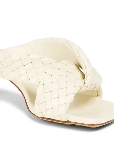 Bottega Veneta Women's Riva 50MM Leather Kitten-Heel Sandals - Sea Salt | Thumbnail 5 Bottega Veneta Women's Riva 50MM Leather Kitten-Heel Sandals - Sea Salt | Thumbnail 5