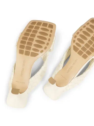 Bottega Veneta Women's Riva 50MM Leather Kitten-Heel Sandals - Sea Salt | Thumbnail 6 Bottega Veneta Women's Riva 50MM Leather Kitten-Heel Sandals - Sea Salt | Thumbnail 6