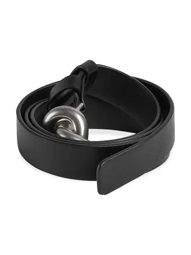 Bottega Veneta Women's Knot Leather Belt - Black Silver | Thumbnail 2