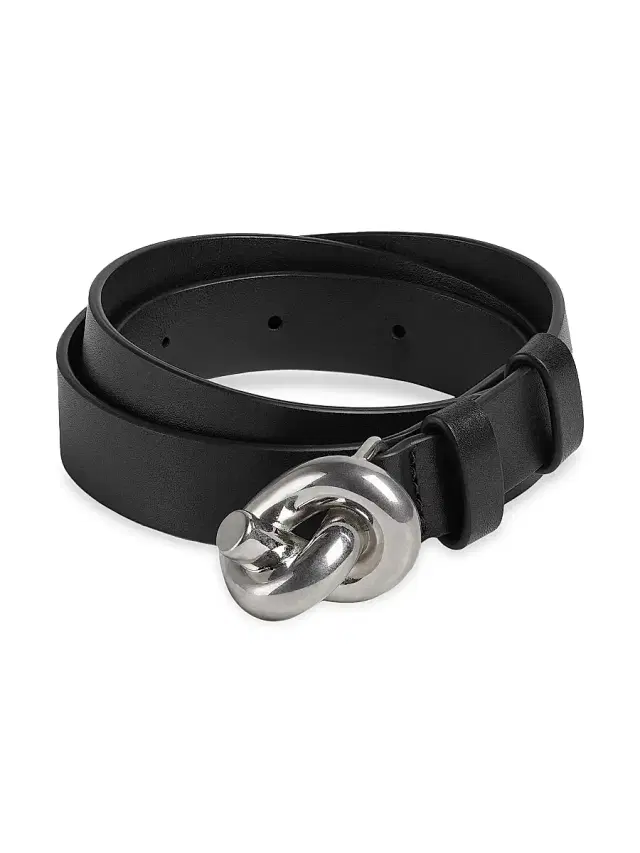Bottega Veneta Women's Knot Leather Belt - Black Silver