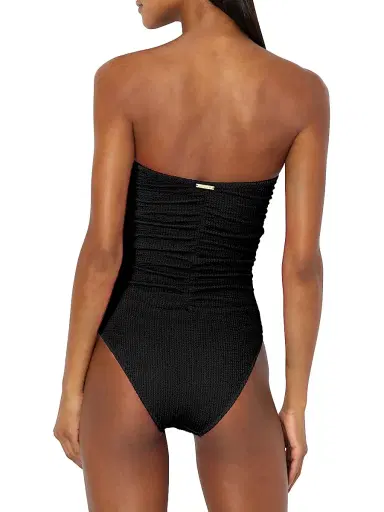 Milly Women's Textured Ruched Strapless One-Piece Swimsuit | Thumbnail 4 Milly Women's Textured Ruched Strapless One-Piece Swimsuit | Thumbnail 4