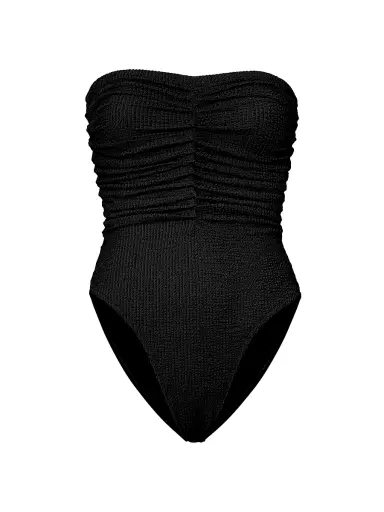 Milly Women's Textured Ruched Strapless One-Piece Swimsuit | Thumbnail 1 Milly Women's Textured Ruched Strapless One-Piece Swimsuit | Thumbnail 1