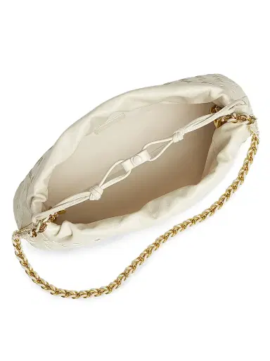 Bottega Veneta Women's Dustbag Notte Intrecciato Leather Chain Shoulder Bag - Sea Salt Brass | Thumbnail 4 Bottega Veneta Women's Dustbag Notte Intrecciato Leather Chain Shoulder Bag - Sea Salt Brass | Thumbnail 4