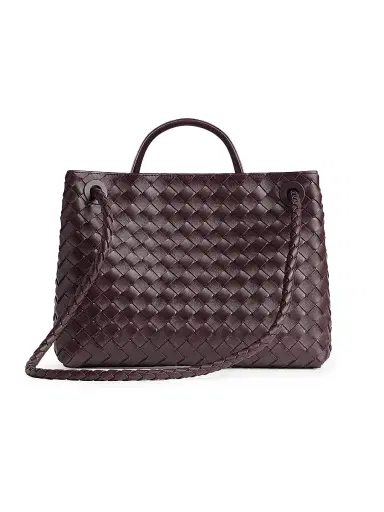 Bottega Veneta Women's Andiamo Medium Intrecciato Leather Top-Handle Bag - Dark Barolo | Thumbnail 4