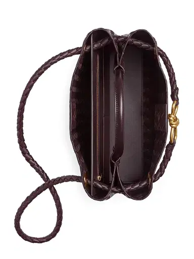 Bottega Veneta Women's Andiamo Medium Intrecciato Leather Top-Handle Bag - Dark Barolo | Thumbnail 5