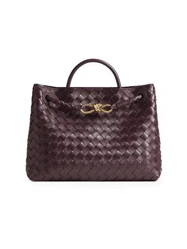 Bottega Veneta Women's Andiamo Medium Intrecciato Leather Top-Handle Bag - Dark Barolo | Thumbnail 1