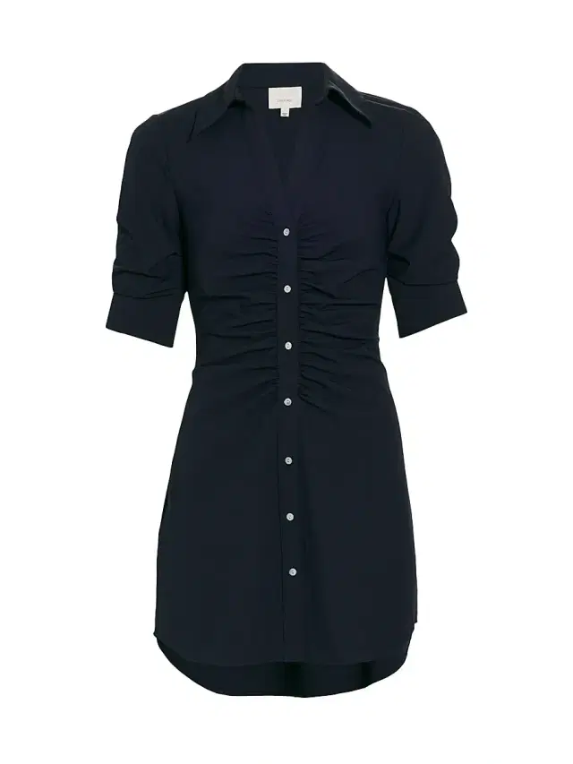 Cinq à Sept Women's Elina Gathered Mini-Shirtdress - Navy