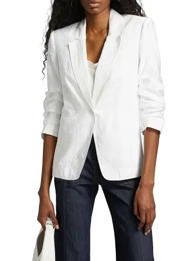 Cinq à Sept Women's Khloe Crinkled Blazer - White - Size 16 | Thumbnail 3 Cinq à Sept Women's Khloe Crinkled Blazer - White - Size 16 | Thumbnail 3