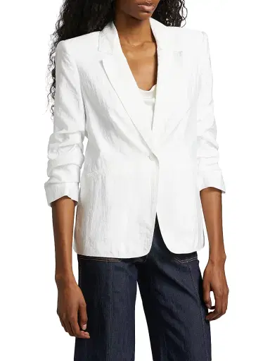 Cinq à Sept Women's Khloe Crinkled Blazer - White - Size 16 | Thumbnail 4 Cinq à Sept Women's Khloe Crinkled Blazer - White - Size 16 | Thumbnail 4