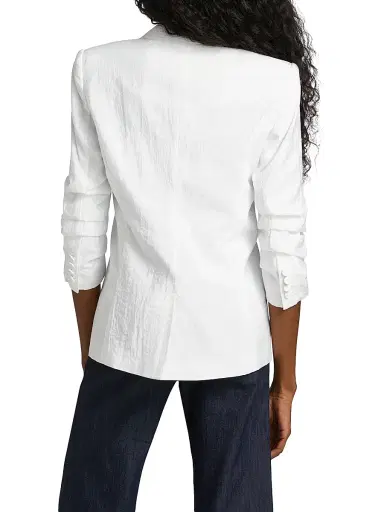 Cinq à Sept Women's Khloe Crinkled Blazer - White - Size 16 | Thumbnail 5 Cinq à Sept Women's Khloe Crinkled Blazer - White - Size 16 | Thumbnail 5