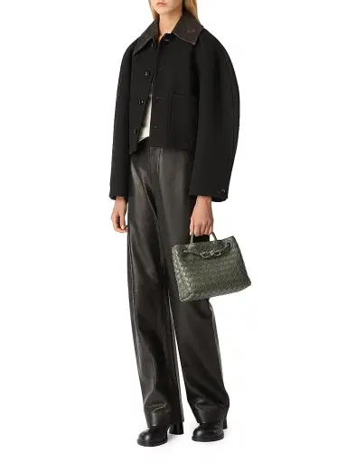 Bottega Veneta Women's Andiamo Intrecciato Leather Top-Handle Bag - Pickle | Thumbnail 2