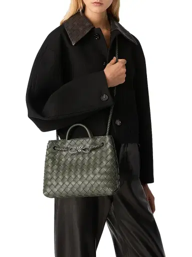 Bottega Veneta Women's Andiamo Intrecciato Leather Top-Handle Bag - Pickle | Thumbnail 3