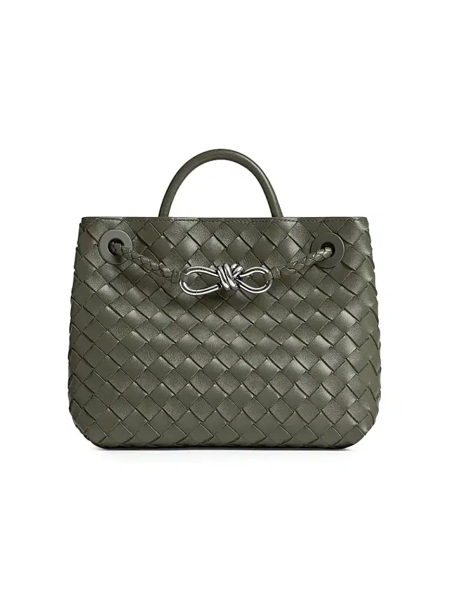 Bottega Veneta Women's Andiamo  Intrecciato Leather Top-Handle Bag - Pickle