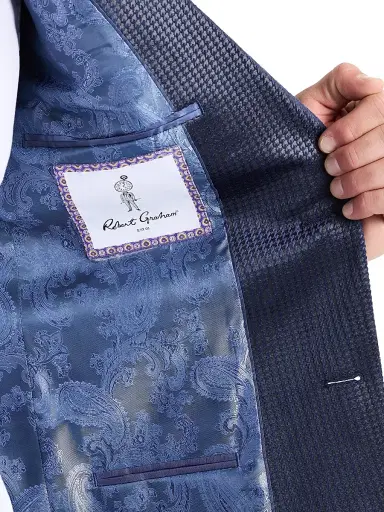 Robert Graham Men's Colden Houndstooth Sportcoat - Navy - Size 52 | Thumbnail 6 Robert Graham Men's Colden Houndstooth Sportcoat - Navy - Size 52 | Thumbnail 6