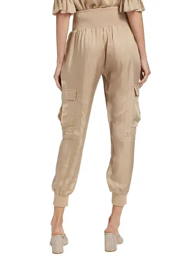 Cinq à Sept Women's Giles Twill Cargo Joggers - Khaki | Thumbnail 5