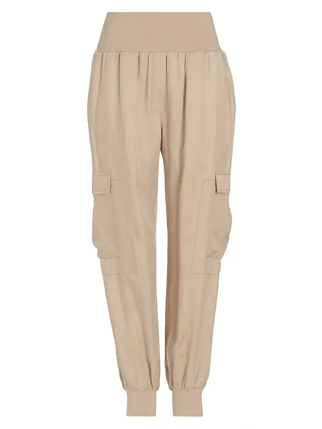 Cinq à Sept Women's Giles Twill Cargo Joggers - Khaki