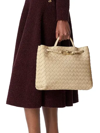 Bottega Veneta Women's Andiamo Medium Intrecciato Leather Top-Handle Bag - Tufo Muse Brass | Thumbnail 3 Bottega Veneta Women's Andiamo Medium Intrecciato Leather Top-Handle Bag - Tufo Muse Brass | Thumbnail 3