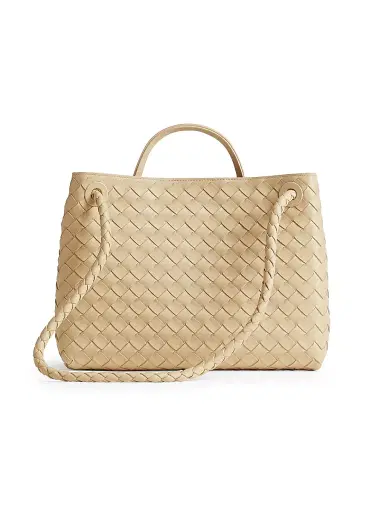 Bottega Veneta Women's Andiamo Medium Intrecciato Leather Top-Handle Bag - Tufo Muse Brass | Thumbnail 4 Bottega Veneta Women's Andiamo Medium Intrecciato Leather Top-Handle Bag - Tufo Muse Brass | Thumbnail 4