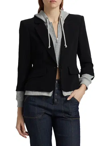 Cinq à Sept Women's Le Petit Khloe Zip-UpBlazer - Black Heather Grey - Size 14 | Thumbnail 3 Cinq à Sept Women's Le Petit Khloe Zip-UpBlazer - Black Heather Grey - Size 14 | Thumbnail 3
