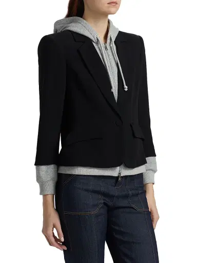 Cinq à Sept Women's Le Petit Khloe Zip-UpBlazer - Black Heather Grey - Size 14 | Thumbnail 4 Cinq à Sept Women's Le Petit Khloe Zip-UpBlazer - Black Heather Grey - Size 14 | Thumbnail 4