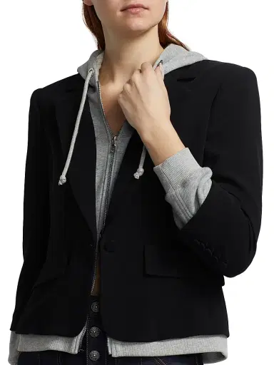 Cinq à Sept Women's Le Petit Khloe Zip-UpBlazer - Black Heather Grey - Size 14 | Thumbnail 6 Cinq à Sept Women's Le Petit Khloe Zip-UpBlazer - Black Heather Grey - Size 14 | Thumbnail 6