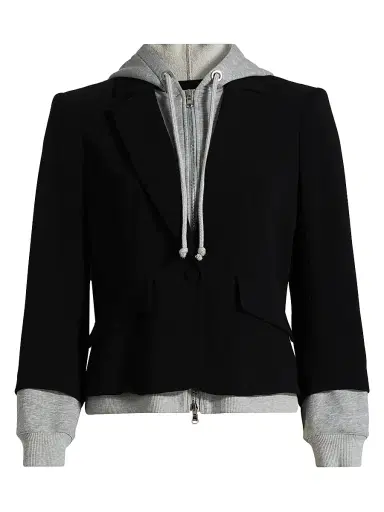 Cinq à Sept Women's Le Petit Khloe Zip-UpBlazer - Black Heather Grey - Size 14 | Thumbnail 1 Cinq à Sept Women's Le Petit Khloe Zip-UpBlazer - Black Heather Grey - Size 14 | Thumbnail 1