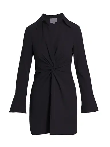 Cinq à Sept Women's McKenna Knot-Front Shirtdress - Black - Size 14 | Thumbnail 1 Cinq à Sept Women's McKenna Knot-Front Shirtdress - Black - Size 14 | Thumbnail 1