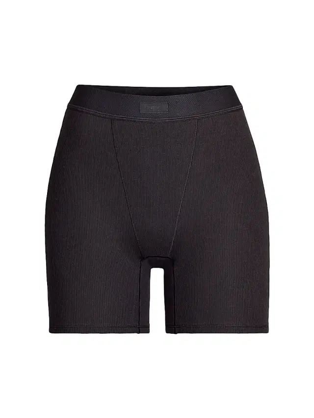 SKIMS Women's Cotton Rib Boxer - Soot