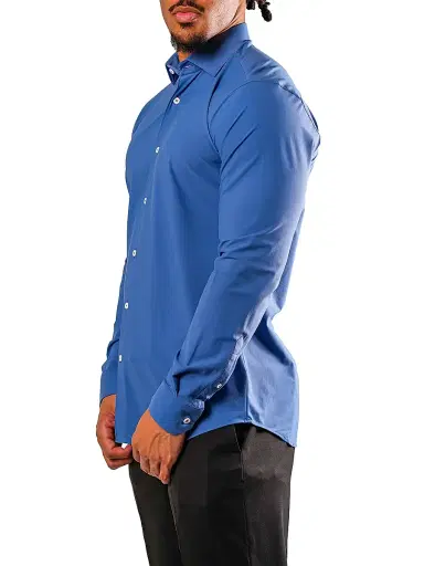 Maceoo Men's Fibonacci Stretch Euro Shirt - Blue | Thumbnail 3 Maceoo Men's Fibonacci Stretch Euro Shirt - Blue | Thumbnail 3