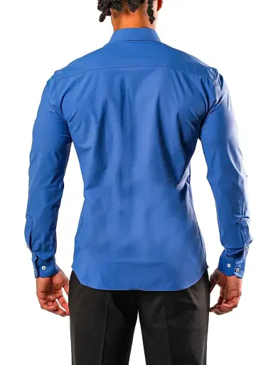 Maceoo Men's Fibonacci Stretch Euro Shirt - Blue | Thumbnail 4 Maceoo Men's Fibonacci Stretch Euro Shirt - Blue | Thumbnail 4