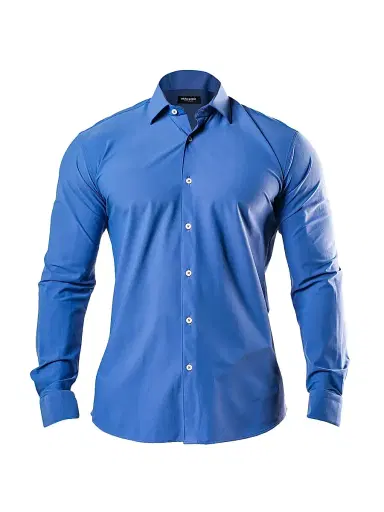 Maceoo Men's Fibonacci Stretch Euro Shirt - Blue | Thumbnail 1 Maceoo Men's Fibonacci Stretch Euro Shirt - Blue | Thumbnail 1