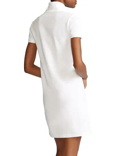 Polo Ralph Lauren Women's Cotton Mesh Short-Sleeve Polo Dress - White - Size Large | Thumbnail 4