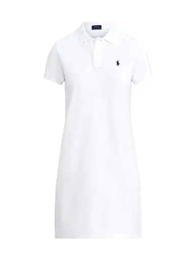 Polo Ralph Lauren Women's Cotton Mesh Short-Sleeve Polo Dress - White - Size Large | Thumbnail 1