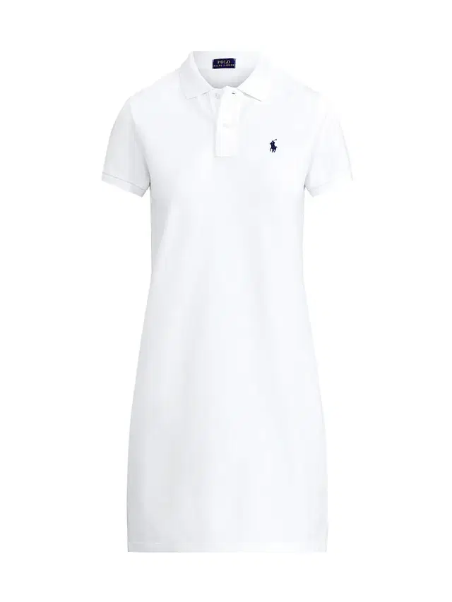 Polo Ralph Lauren Women's Cotton Mesh Short-Sleeve Polo Dress - White