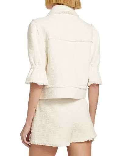 Cinq à Sept Women's Holly Short-Sleeve Boucle Jacket | Thumbnail 5 Cinq à Sept Women's Holly Short-Sleeve Boucle Jacket | Thumbnail 5