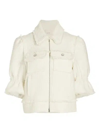 Cinq à Sept Women's Holly Short-Sleeve Boucle Jacket | Thumbnail 1 Cinq à Sept Women's Holly Short-Sleeve Boucle Jacket | Thumbnail 1